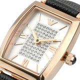 Emporio Armani Gianni T Bar Quartz White Dial Black Leather Strap Watch For Women - AR11408 Buy Now By Emporio Armani