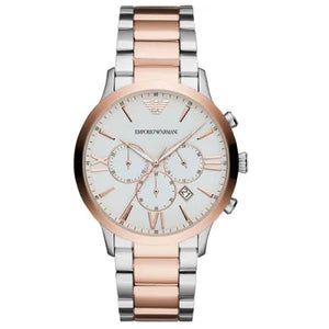 Emporio Armani Giovanni Chronograph Quartz White Dial Two Tone Steel Strap Watch For Men - AR11209 Buy Now By Emporio Armani