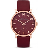 Marc Jacobs Baker Maroon Dial Maroon Leather Strap Watch for Women - MBM1271 Buy Now By Marc Jacobs