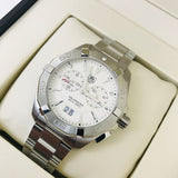 Tag Heuer Aquaracer Chronograph White Dial Silver Steel Strap Watch for Men - WAY111Y.BA0928 Buy Now By Tag Heuer