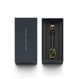 Daniel Wellington Quadro Pressed Melrose Emerald Green Dial Black Leather Strap Watch For Women - DW00100446 Buy Now By Daniel Wellington