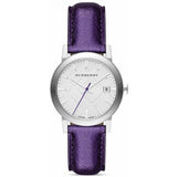 Burberry The City Silver Dial Purple Leather Strap Watch for Women - BU9122 Buy Now By Burberry
