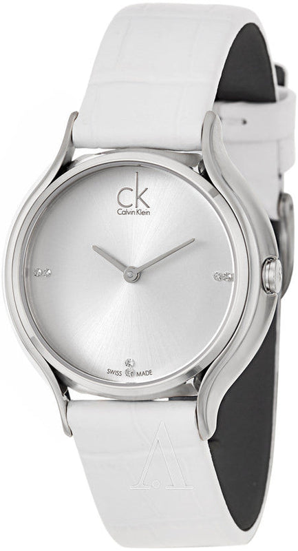 Calvin Klein Skirt White Dial White Leather Strap Watch for Women - K2U231KW Buy Now By Calvin Klein