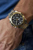 Guess Commander Chronograph Black Dial Two Tone Steel Strap Watch for Men - GW0056G4 Buy Now By Guess