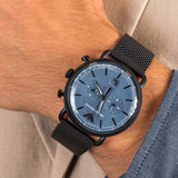 Emporio Armani Aviator Chronograph Blue Dial Black Mesh Bracelet Watch For Men - AR11201 Buy Now By Emporio Armani