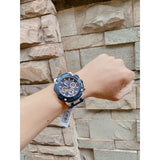 Guess Navigator Chronograph Blue Dial Blue Rubber Strap Watch for Men - GW0264G4 Buy Now By Guess