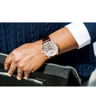 Guess Horizon Quartz Champagne Dial Brown Leather Strap Watch For Women - W0380G4 Buy Now By Guess