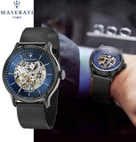 Maserati Epoca Automatic Skeleton Blue Dial Mesh Bracelet Watch For Men - R8823118002 Buy Now By Maserati