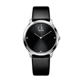 Calvin Klein Minimal Diamonds Black Dial Black Leather Strap Watch for Men - K3M211CS Buy Now By Calvin Klein