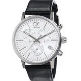 Calvin Klein Post Minimal White Dial Black Leather Strap Watch for Men - K7627120 Buy Now By Calvin Klein