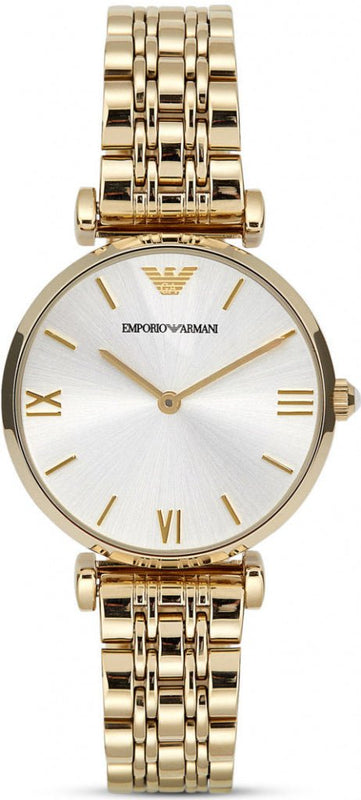 Emporio Armani Gianni T Bar Silver Dial Gold Stainless Steel Strap Watch For Women - AR1877 Buy Now By Emporio Armani