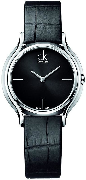 Calvin Klein Skirt Black Dial Black Leather Strap Watch for Women - K2U231CS Buy Now By Calvin Klein