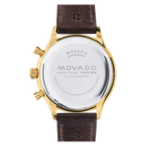 Movado Heritage Chronograph Green Dial Brown Leather Strap Watch For Men - 3650062 Buy Now By Movado