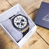 Guess Legacy White Dial Black Rubber Strap Watch For Men - W1049G3 Buy Now By Guess