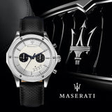 Maserati Circuito Chronograph Analog White Dial Black Leather Strap Watch for Men - R8871627005 Buy Now By Maserati