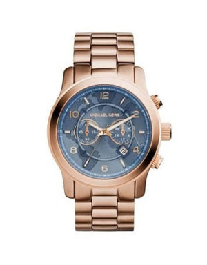 Michael Kors Runway Stop Hunger Quartz Blue Dial Rose Gold Steel Strap Watch For Men - MK8358 Buy Now By Michael Kors