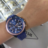 Fossil Bannon Multifunction Blue Dial Blue Silicone Strap Watch for Men - BQ2498 Buy Now By Fossil