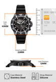 Emporio Armani Diver Chronograph Black Dial Black Silicon Strap Watch For Men - AR11515 Buy Now By Emporio Armani