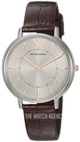 Emporio Armani Dress Quartz Silver Dial Brown Leather Strap Watch For Women - AR11063 Buy Now By Emporio Armani