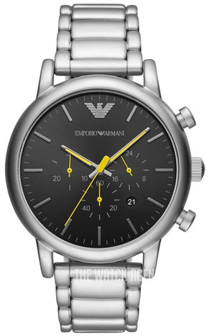 Emporio Armani Luigi Chronograph Black Dial Silver Steel Strap Watch For Men - AR11324 Buy Now By Emporio Armani