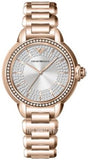 Emporio Armani Mia Three Hand Crystals Silver Dial Rose Gold Steel Strap Watch For Women - AR11633 Buy Now By Emporio Armani