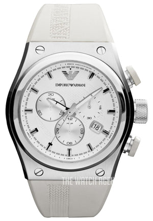 Emporio Armani Sportivo Analog Quartz White Dial White Rubber Strap Watch For Men - AR6103 Buy Now By Emporio Armani