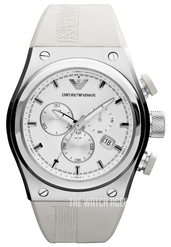 Emporio Armani Sportivo Analog Quartz White Dial White Rubber Strap Watch For Men - AR6103 Buy Now By Emporio Armani