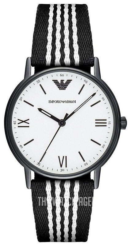 Emporio Armani Kappa Analog White Dial Two Tone Nylon Strap Watch For Men - AR80004 Buy Now By Emporio Armani