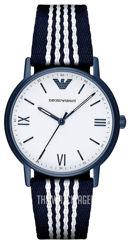 Emporio Armani Kappa Dress White Dial Two Tone NATO Strap Watch For Men - AR80005 Buy Now By Emporio Armani