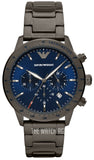 Emporio Armani Mario Chronograph Blue Dial Grey Steel Strap Watch For Men - AR80045 Buy Now By Emporio Armani