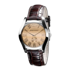 Emporio Armani Classic Quartz Beige Dial Brown Leather Strap Watch For Men - AR0646 Buy Now By Emporio Armani