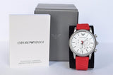 Emporio Armani Luigi Chronograph White Dial Red Rubber Strap Watch For Men - AR11021 Buy Now By Emporio Armani
