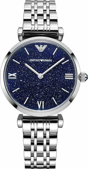 Emporio Armani Gianni T Bar Dark Blue Dial Silver Stainless Steel Watch For Women - AR11091 Buy Now By Emporio Armani