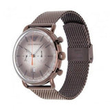 Emporio Armani Aviator Chronograph Grey Dial Brown Mesh Bracelet Watch For Men - AR11169 Buy Now By Emporio Armani