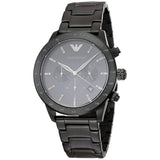 Emporio Armani Mario Chronograph Black Dial Black Steel Strap Watch For Men - AR11242 Buy Now By Emporio Armani