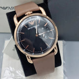 Emporio Armani Aviator Quartz Black Dial Brown Leather Strap Watch For Men - AR11337 Buy Now By Emporio Armani