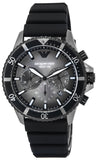 Emporio Armani Diver Chronograph Black Dial Black Silicon Strap Watch For Men - AR11515 Buy Now By Emporio Armani