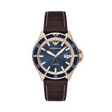 Emporio Armani Pro Planet Three Hand Date Blue Dial Brown Leather Strap Watch For Men - AR11556 Buy Now By Emporio Armani