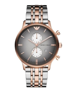 Emporio Armani Gianni Chronograph Grey Dial Two Tone Steel Strap Watch For Men - AR1721 Buy Now By Emporio Armani