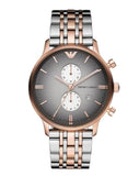 Emporio Armani Gianni Chronograph Grey Dial Two Tone Steel Strap Watch For Men - AR1721 Buy Now By Emporio Armani