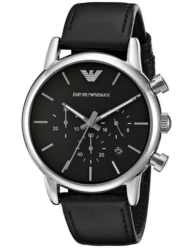 Emporio Armani Classic Chronograph Black Dial Black Leather Strap Watch For Men - AR1733 Buy Now By Emporio Armani