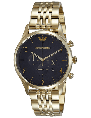 Emporio Armani Classic Chronograph Black Dial Gold Steel Strap Watch For Men - AR1893 Buy Now By Emporio Armani