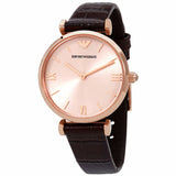 Emporio Armani Classic Quartz Pink Dial Brown Leather Strap Watch For Women - AR1911 Buy Now By Emporio Armani