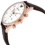 Emporio Armani Beta Chronograph White Dial Brown Leather Strap Watch For Men - AR1916 Buy Now By Emporio Armani