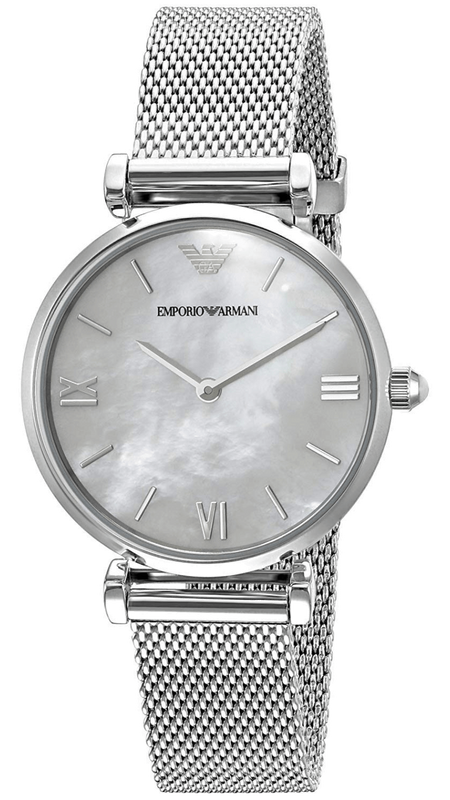 Emporio Armani Gianni T Bar Mother of Pearl Dial Silver Steel Strap Watch For Women - AR1955 Buy Now By Emporio Armani