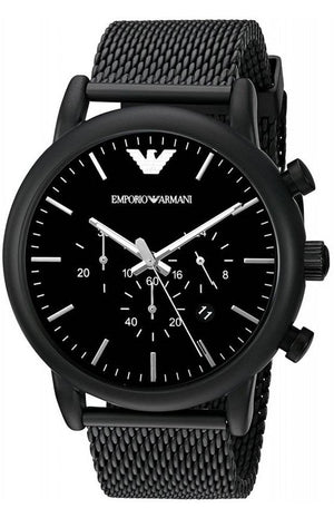 Emporio Armani Sport Chronograph Black Dial Black Mesh Bracelet Watch For Men - AR1968 Buy Now By Emporio Armani
