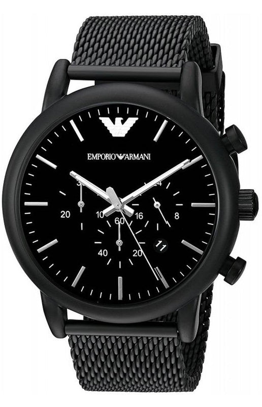 Emporio Armani Sport Chronograph Black Dial Black Mesh Bracelet Watch For Men - AR1968 Buy Now By Emporio Armani