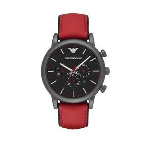 Emporio Armani Luigi Chronograph Black Dial Red Leather Strap Watch For Men - AR1971 Buy Now By Emporio Armani