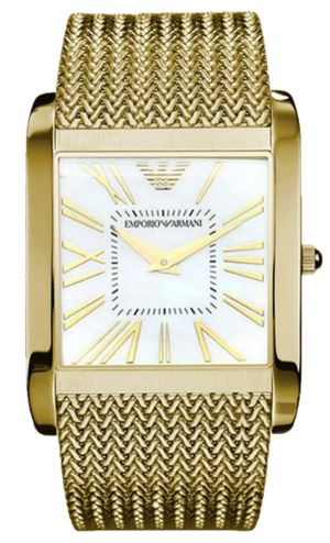 Emporio Armani Mother of Pearl Dial Gold Mesh Bracelet Watch For Men - AR2016 Buy Now By Emporio Armani