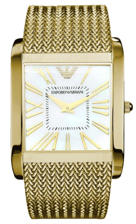 Emporio Armani Mother of Pearl Dial Gold Mesh Bracelet Watch For Men - AR2016 Buy Now By Emporio Armani